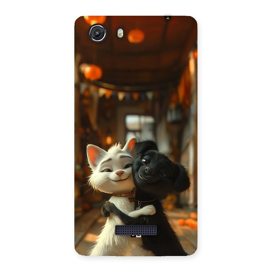 Cute Cat Dog Back Case for Unite 3