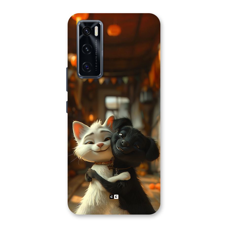 Cute Cat Dog Back Case for Vivo V20 SE