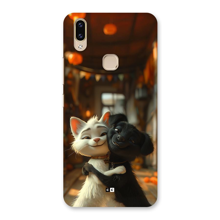 Cute Cat Dog Back Case for Vivo V9 Youth