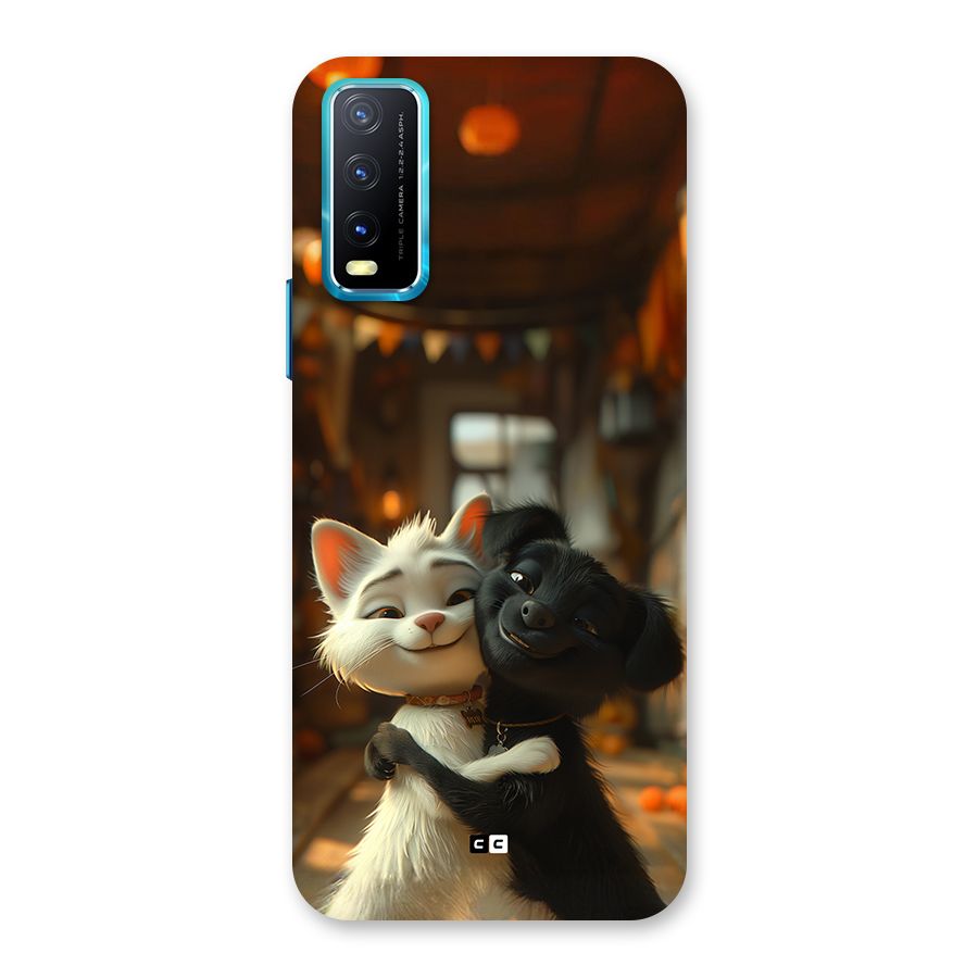 Cute Cat Dog Back Case for Vivo Y20G