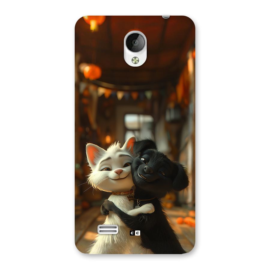 Cute Cat Dog Back Case for Vivo Y21