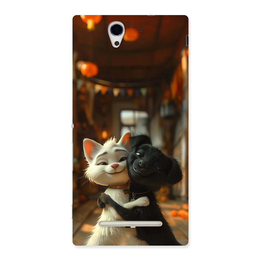 Cute Cat Dog Back Case for Xperia C3