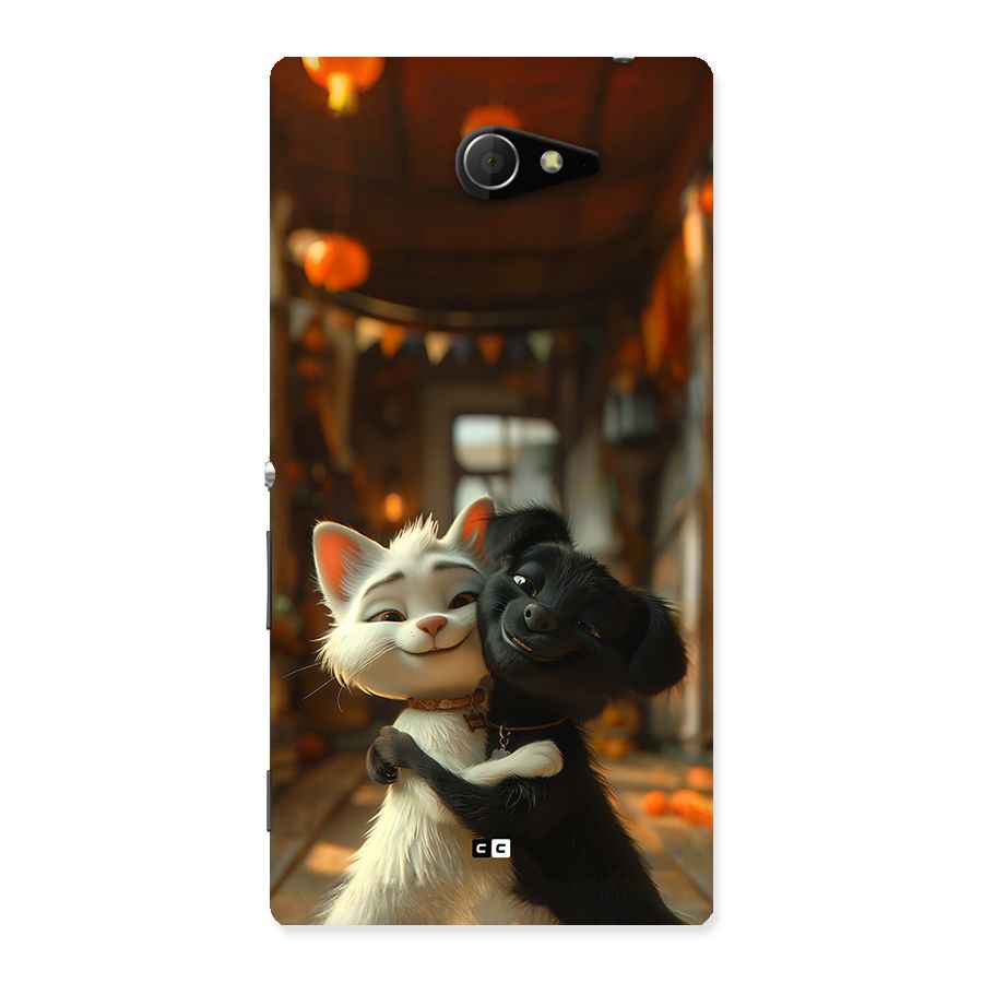 Cute Cat Dog Back Case for Xperia M2