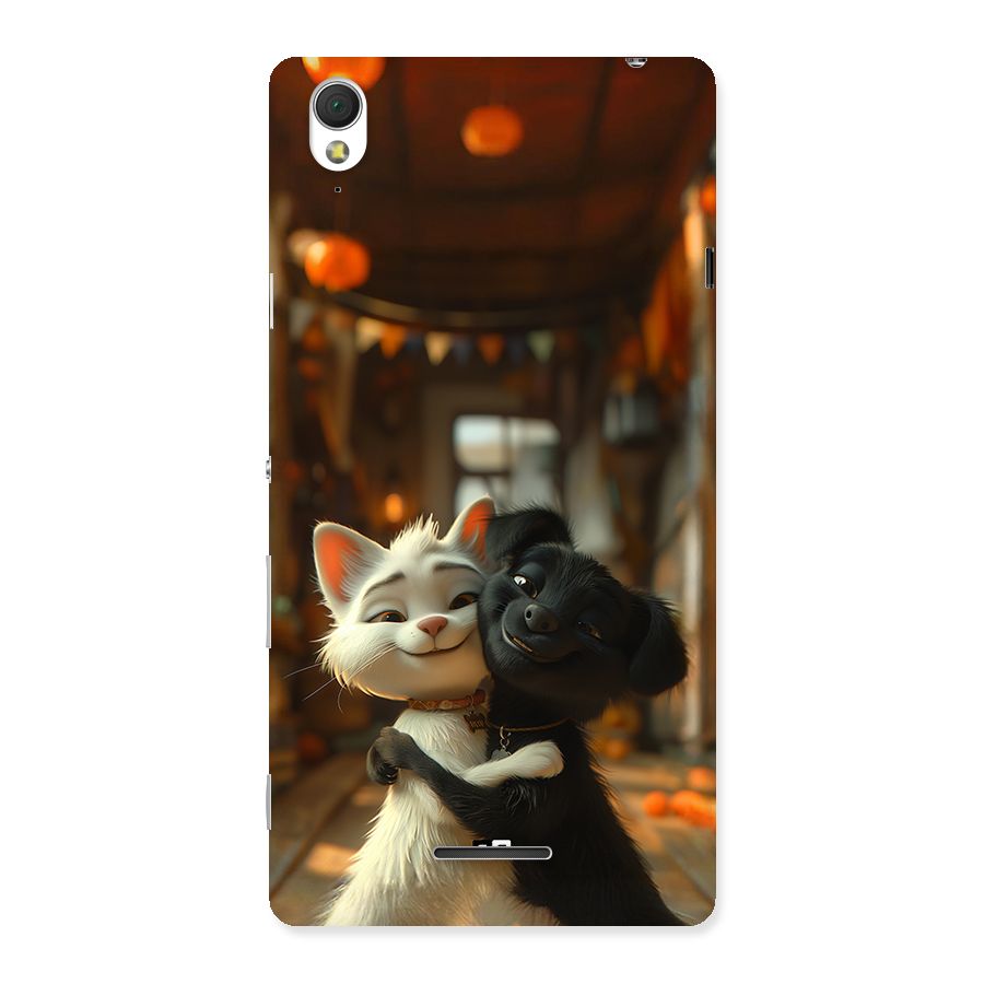 Cute Cat Dog Back Case for Xperia T3