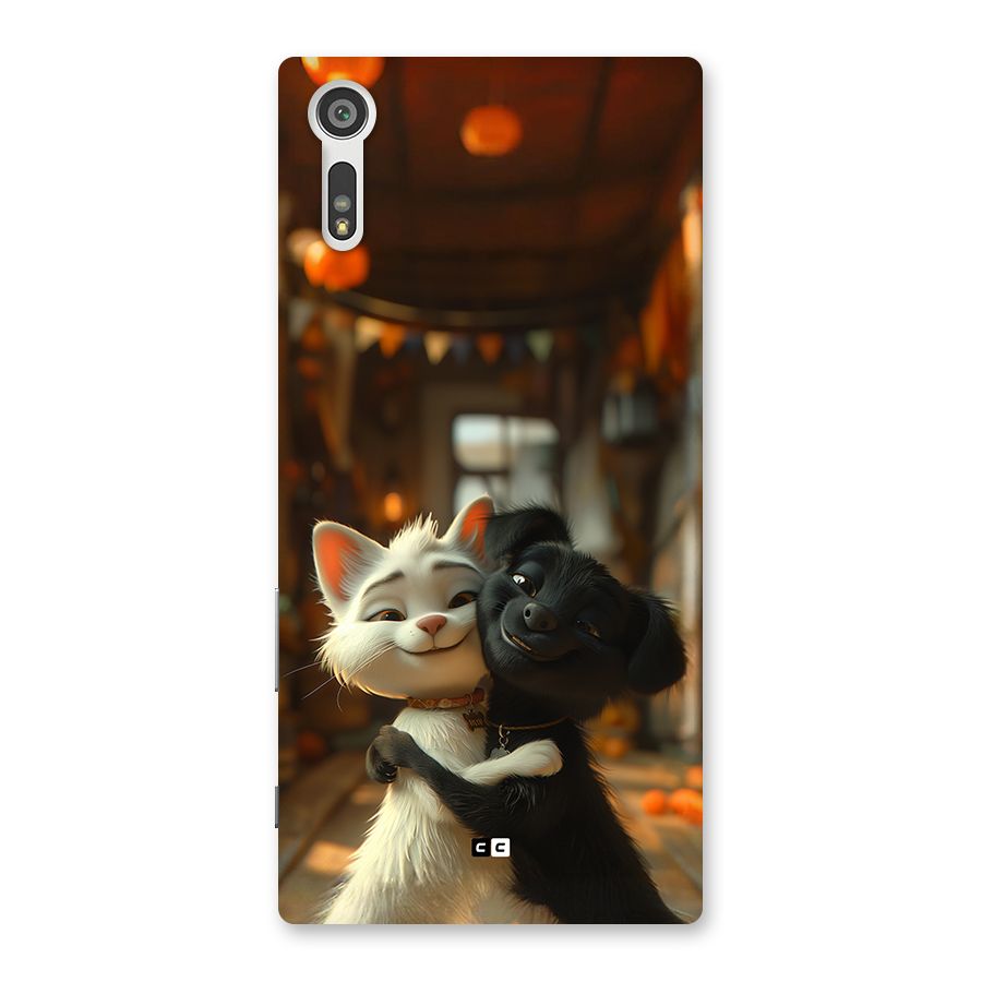 Cute Cat Dog Back Case for Xperia XZ