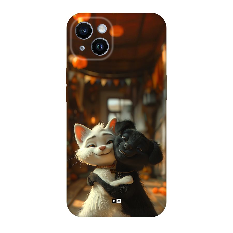Cute Cat Dog Back Case for iPhone 14
