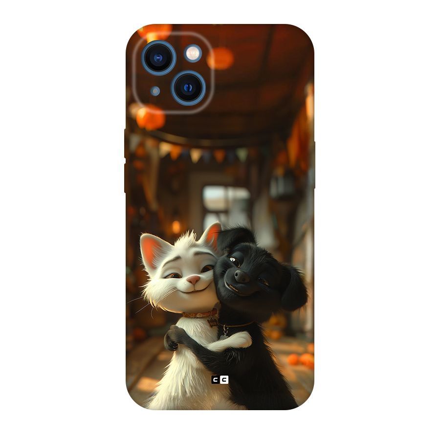 Cute Cat Dog Back Case for iPhone 13
