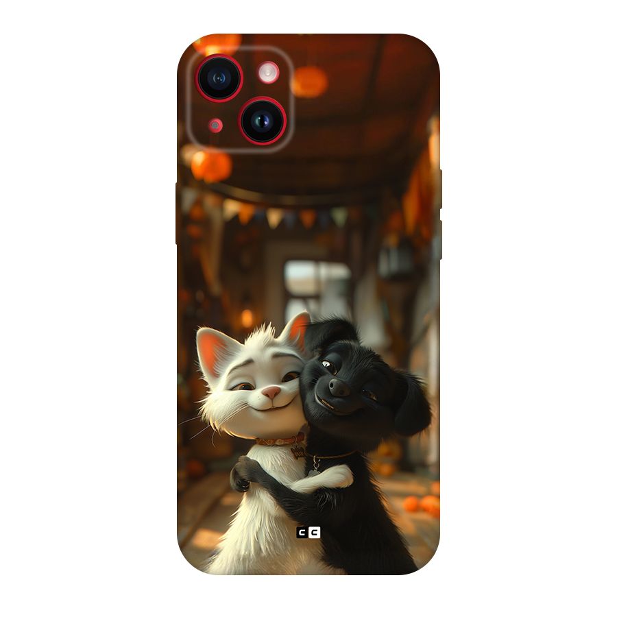 Cute Cat Dog Back Case for iPhone 14 Plus