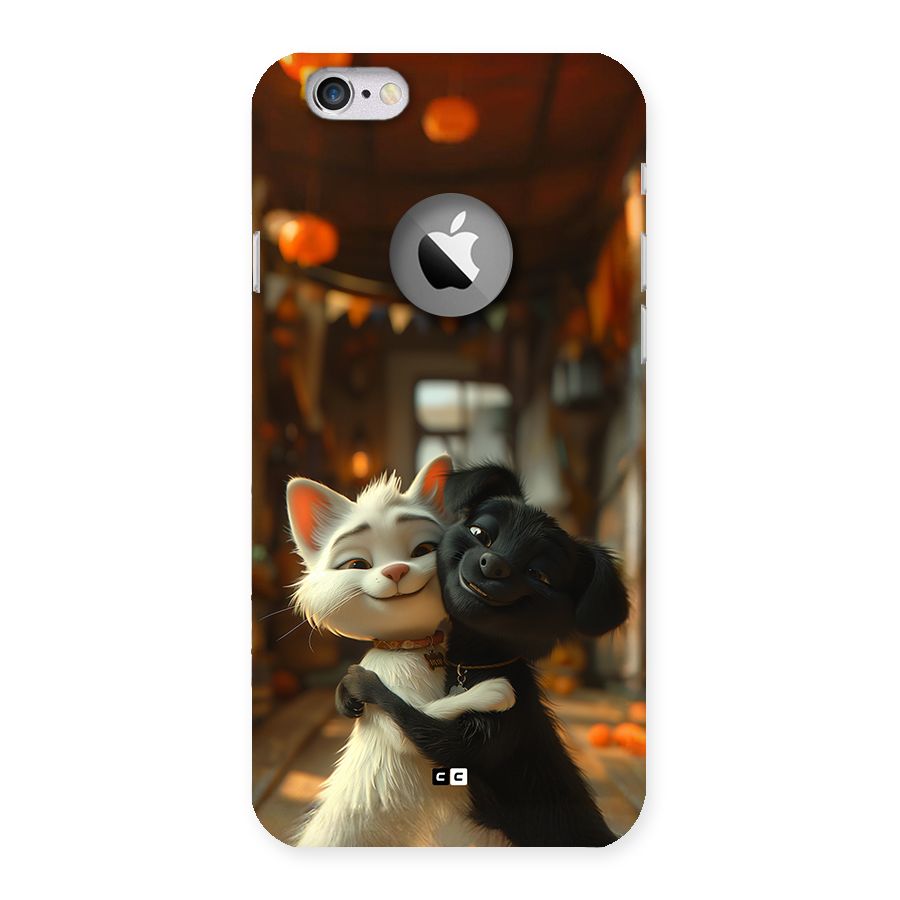 Cute Cat Dog Back Case for iPhone 6 Logo Cut