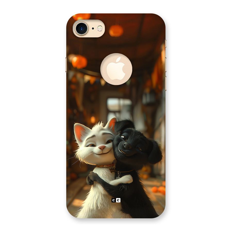 Cute Cat Dog Back Case for iPhone 7 Logo Cut