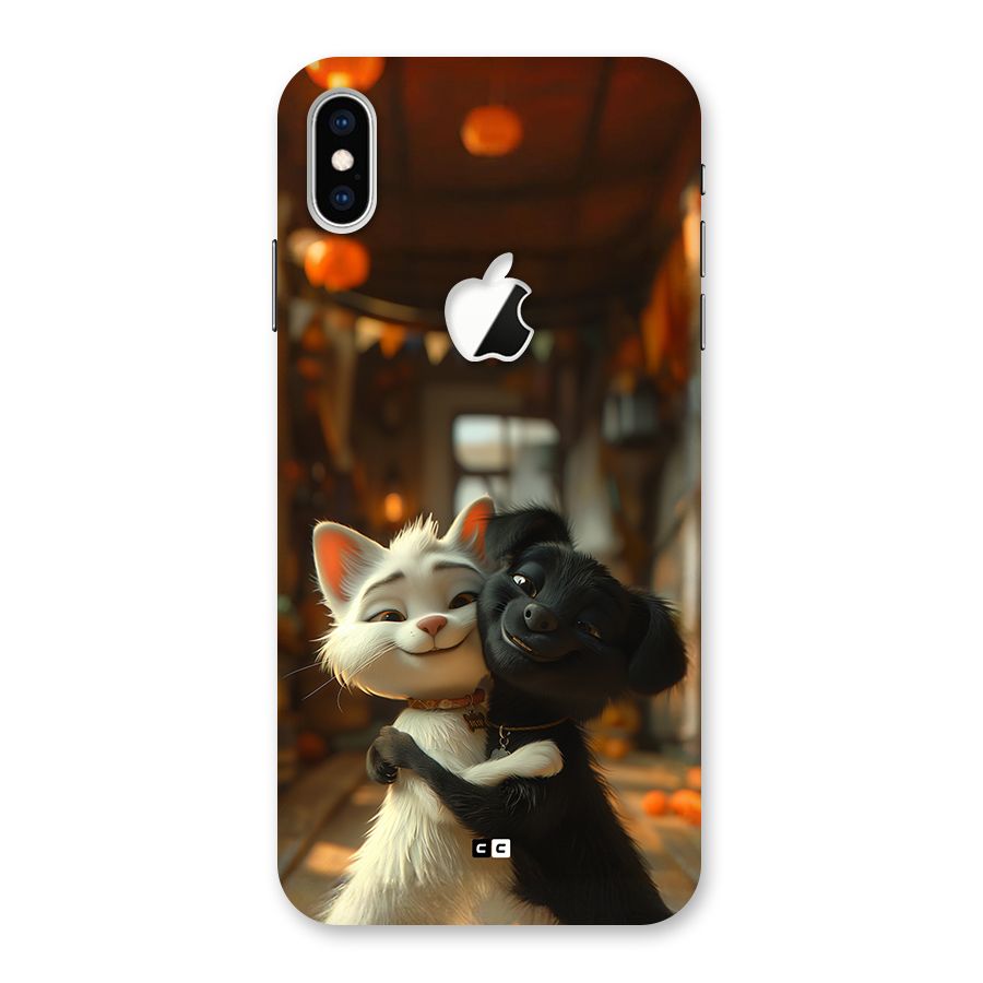 Cute Cat Dog Back Case for iPhone XS Max Apple Cut