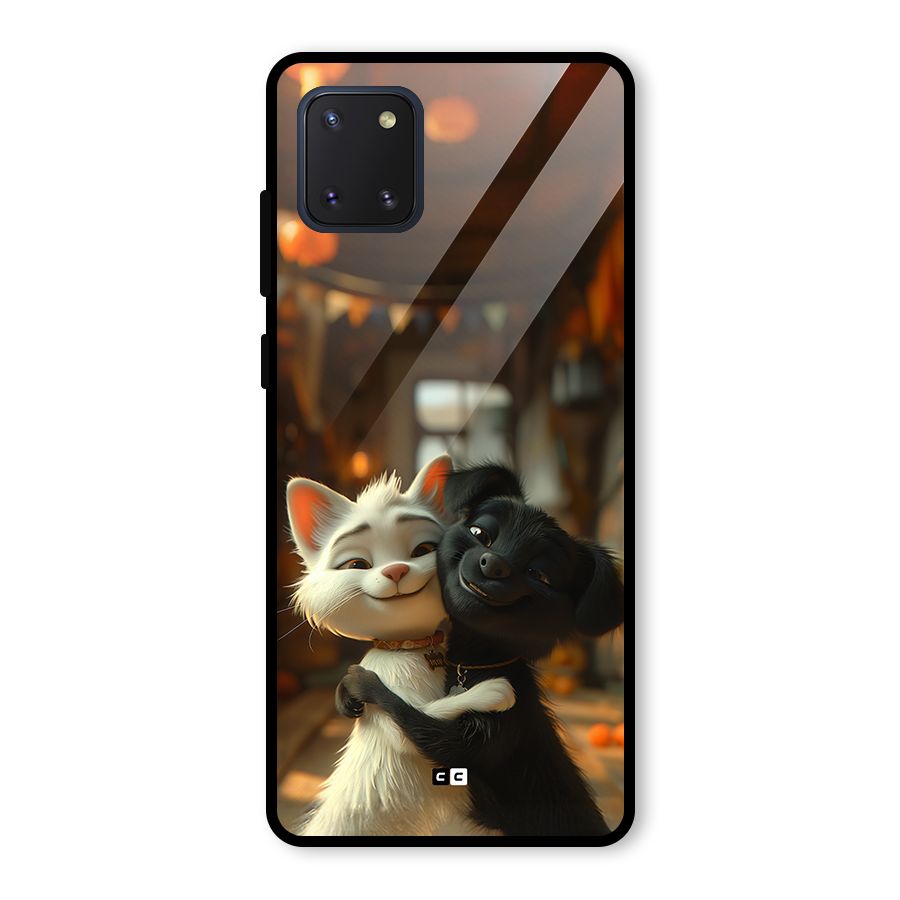 Cute Cat Dog Glass Back Case for Galaxy Note 10 Lite