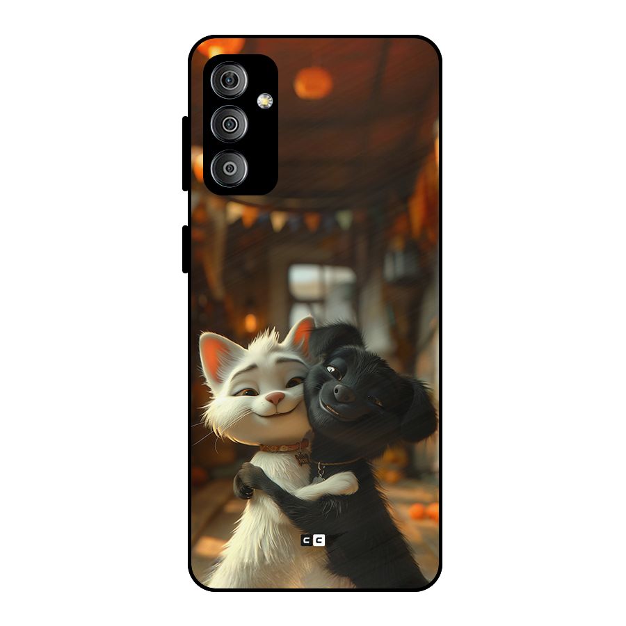 Cute Cat Dog Metal Back Case for Galaxy F23