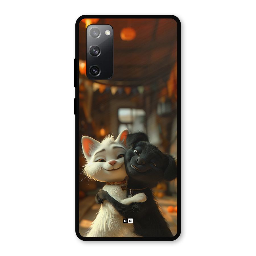 Cute Cat Dog Metal Back Case for Galaxy S20 FE 5G