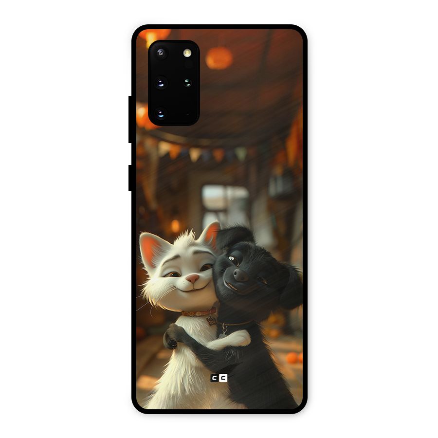 Cute Cat Dog Metal Back Case for Galaxy S20 Plus