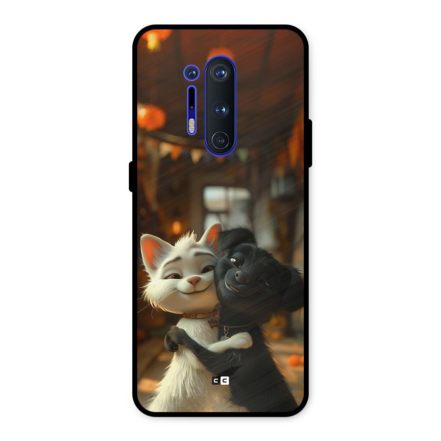 Cute Cat Dog Metal Back Case for OnePlus 8 Pro