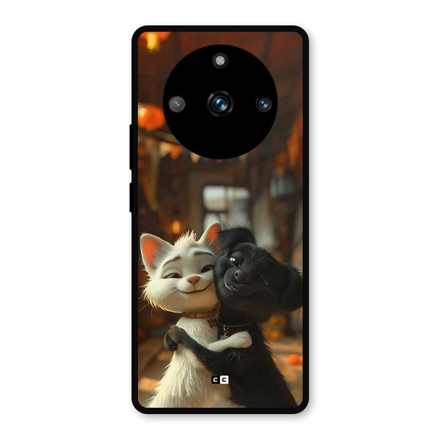Cute Cat Dog Metal Back Case for Realme Narzo 60 Pro
