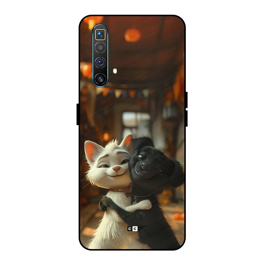 Cute Cat Dog Metal Back Case for Realme X3