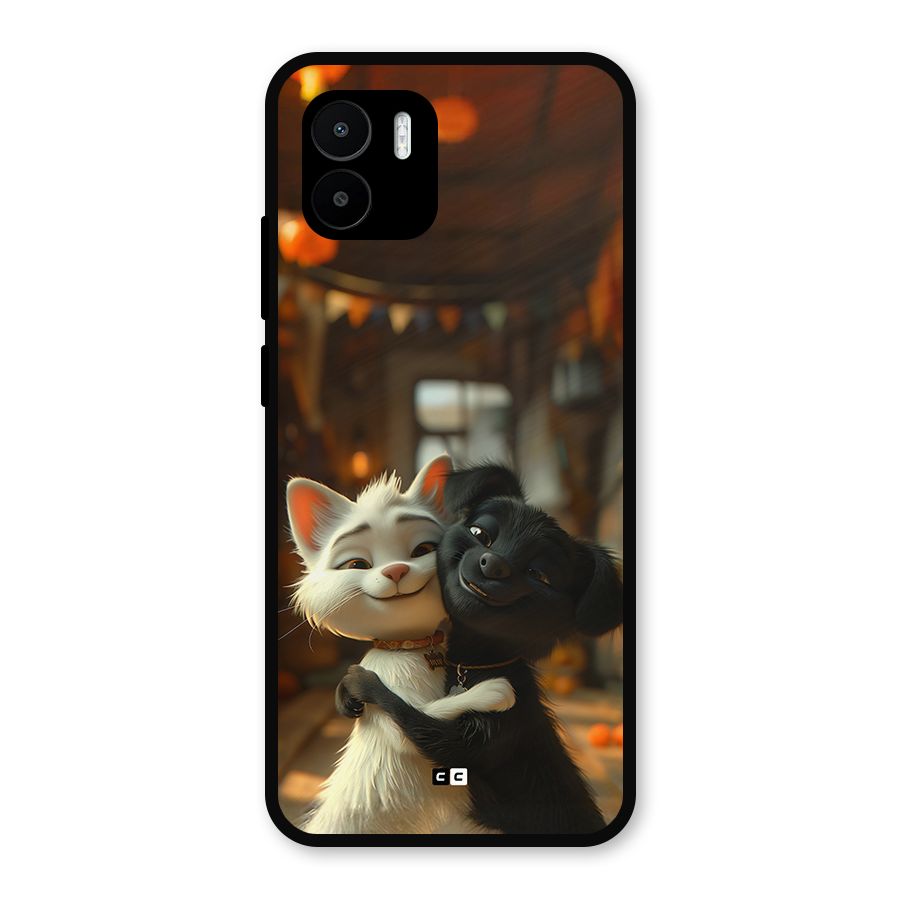 Cute Cat Dog Metal Back Case for Redmi A1