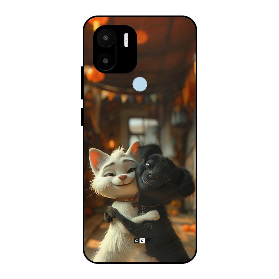 Cute Cat Dog Metal Back Case for Redmi A1 Plus