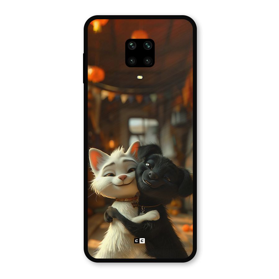 Cute Cat Dog Metal Back Case for Redmi Note 10 Lite