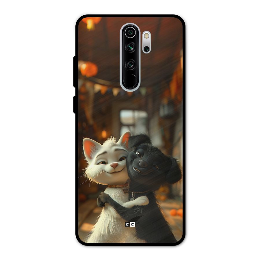 Cute Cat Dog Metal Back Case for Redmi Note 8 Pro