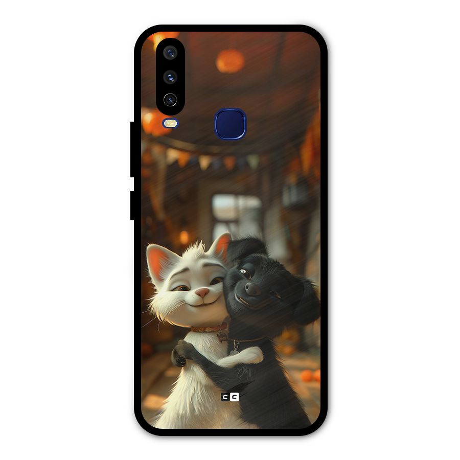 Cute Cat Dog Metal Back Case for Vivo U10