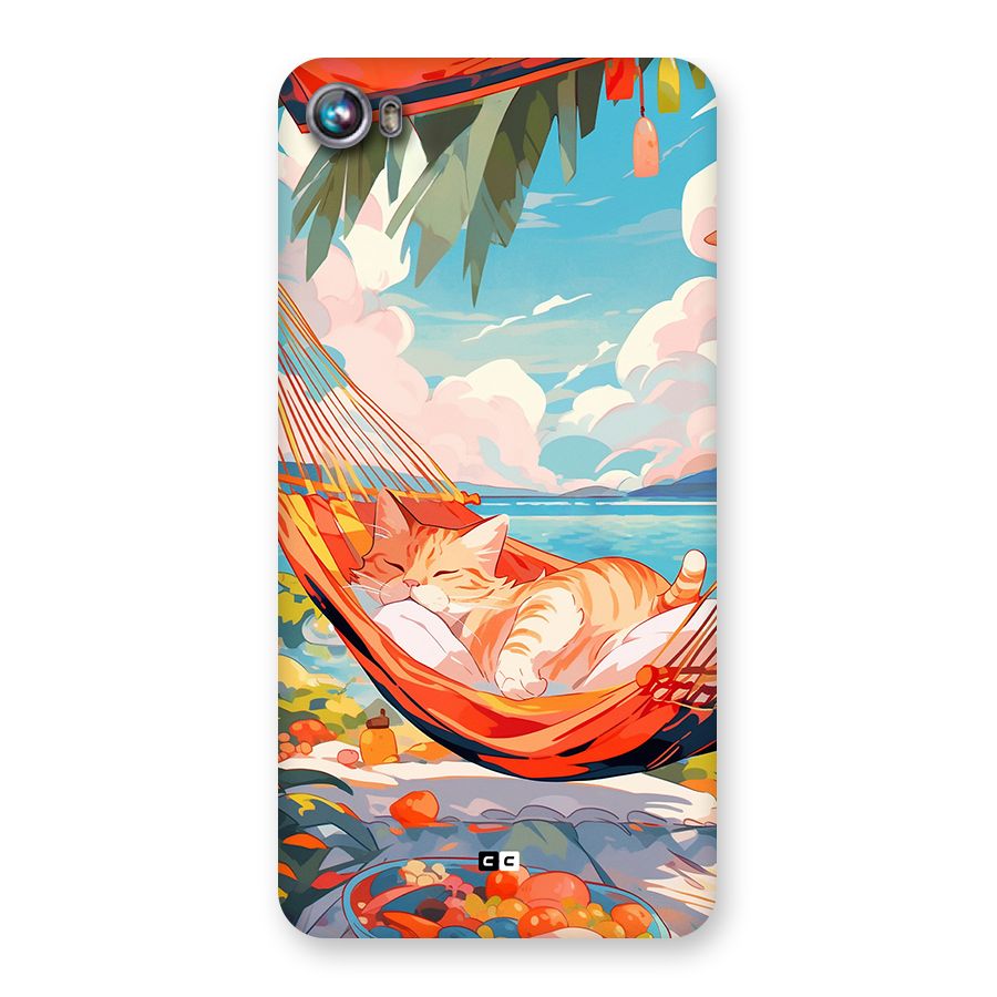 Cute Cat On Beach Back Case for Canvas Fire 4 (A107)