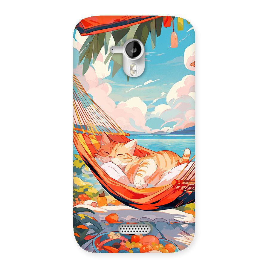 Cute Cat On Beach Back Case for Canvas HD A116