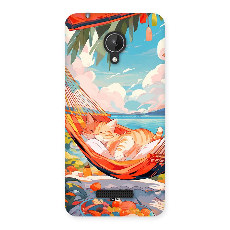Cute Cat On Beach Back Case for Canvas Spark Q380