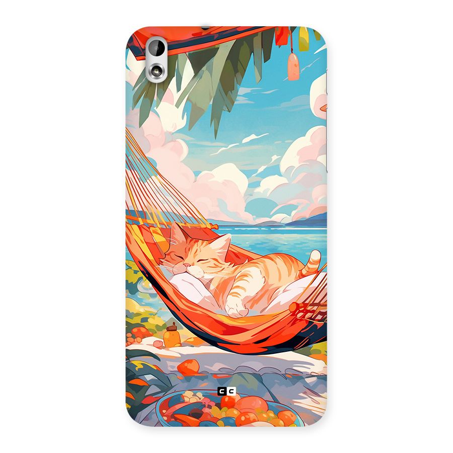 Cute Cat On Beach Back Case for Desire 816g