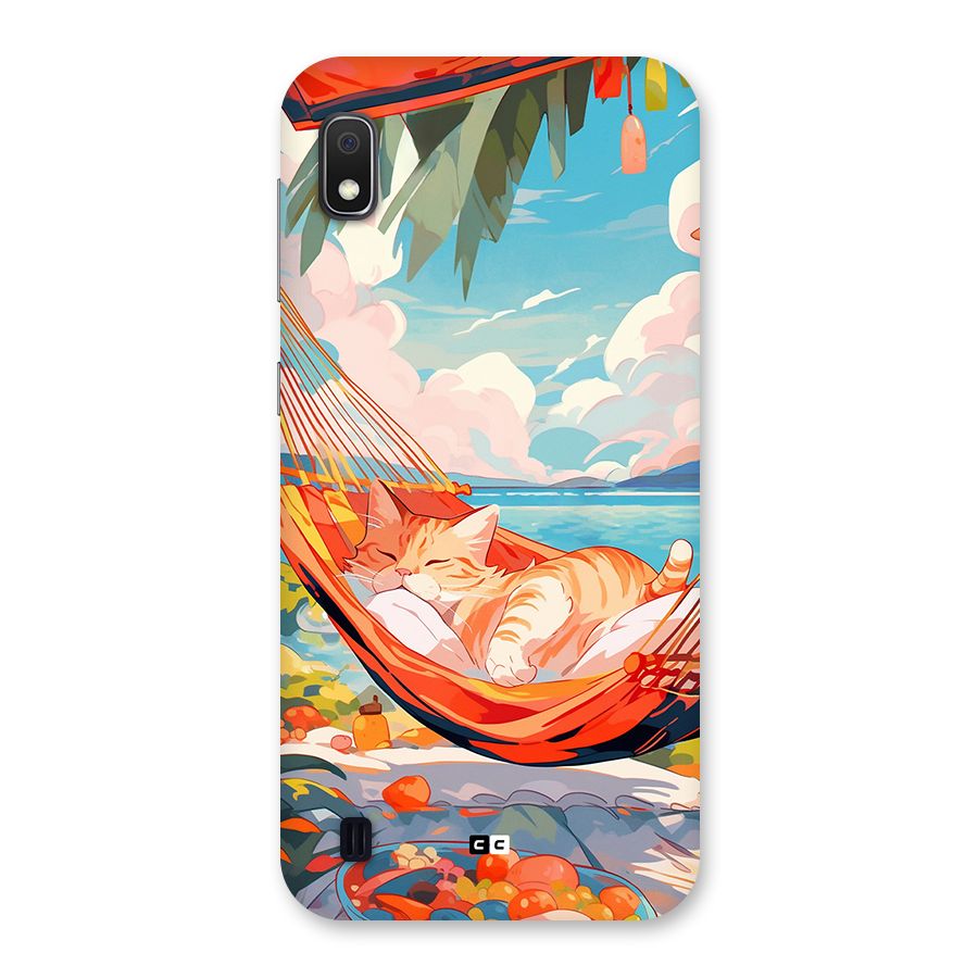 Cute Cat On Beach Back Case for Galaxy A10