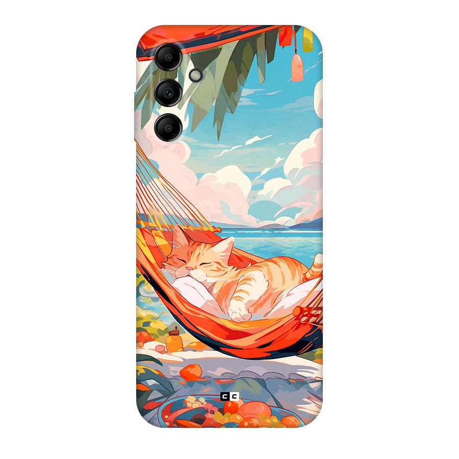 Cute Cat On Beach Back Case for Galaxy A14 5G