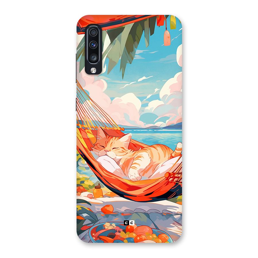 Cute Cat On Beach Back Case for Galaxy A70