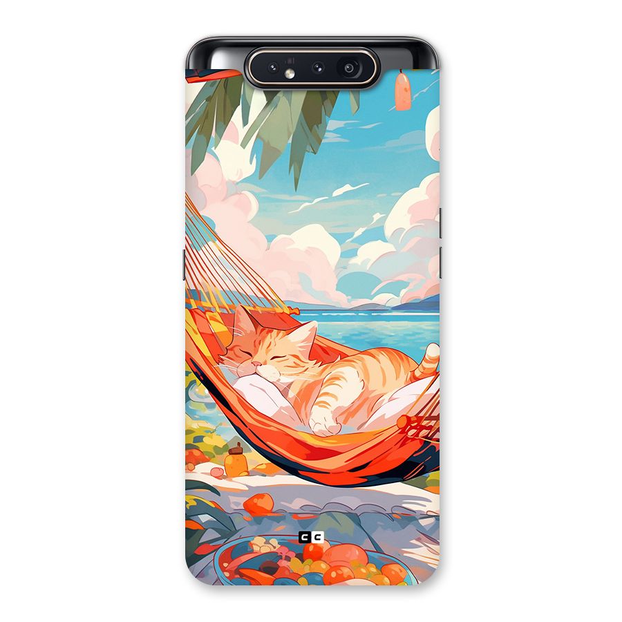 Cute Cat On Beach Back Case for Galaxy A80