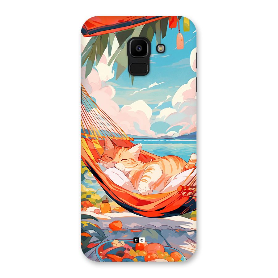 Cute Cat On Beach Back Case for Galaxy J6