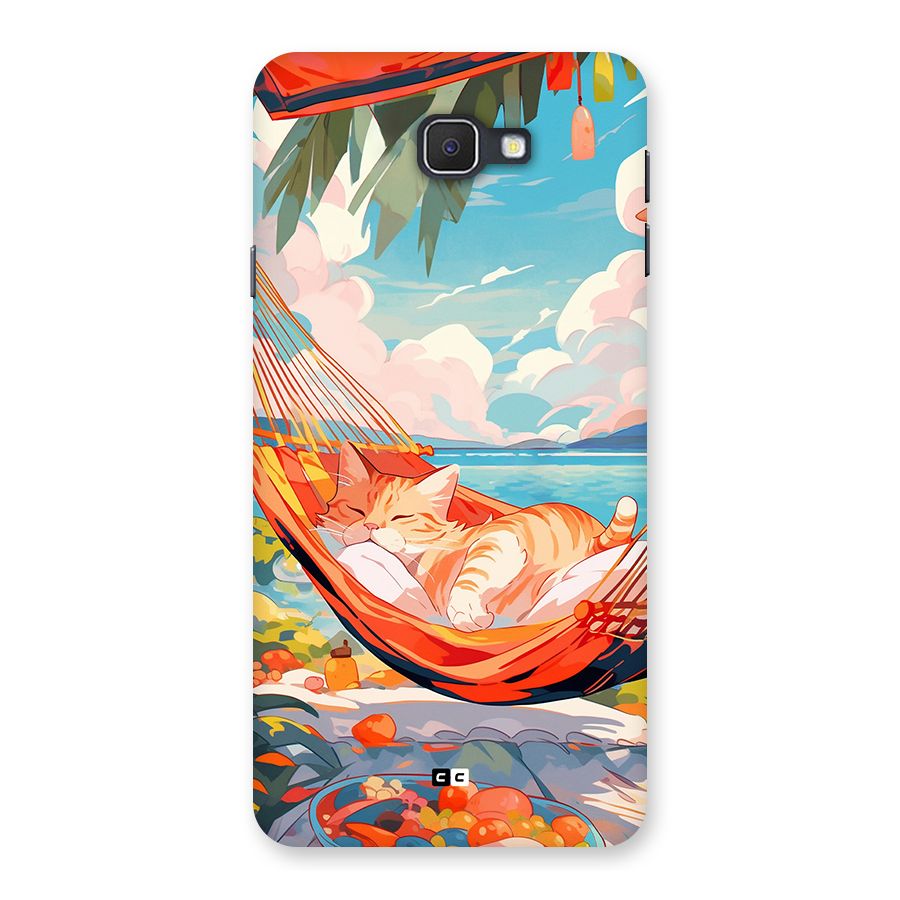 Cute Cat On Beach Back Case for Galaxy J7 Prime