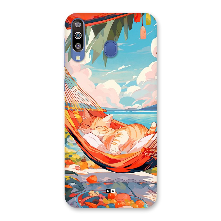 Cute Cat On Beach Back Case for Galaxy M30