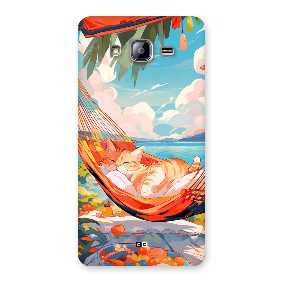 Cute Cat On Beach Back Case for Galaxy On5