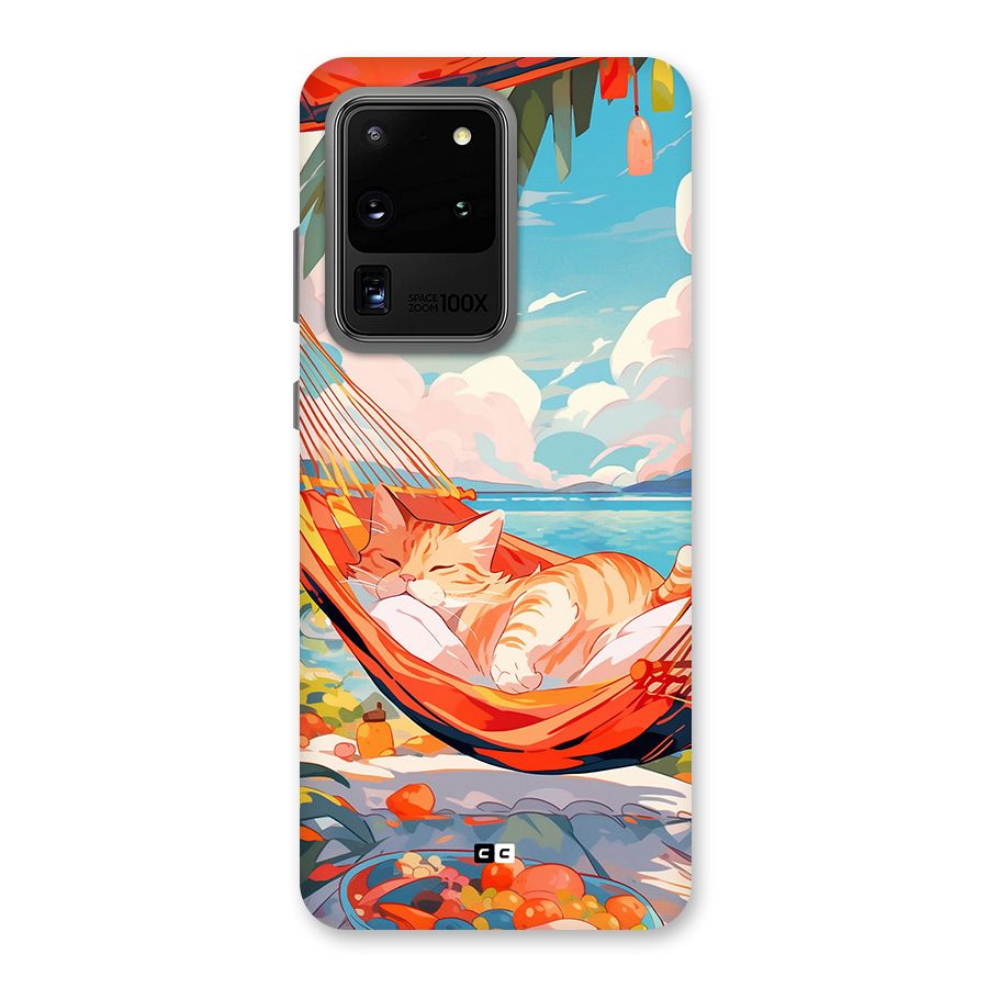 Cute Cat On Beach Back Case for Galaxy S20 Ultra