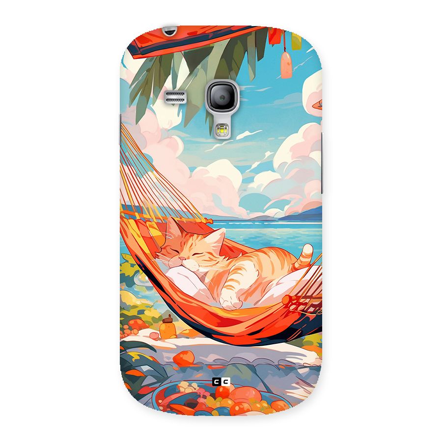 Cute Cat On Beach Back Case for Galaxy S3 Mini