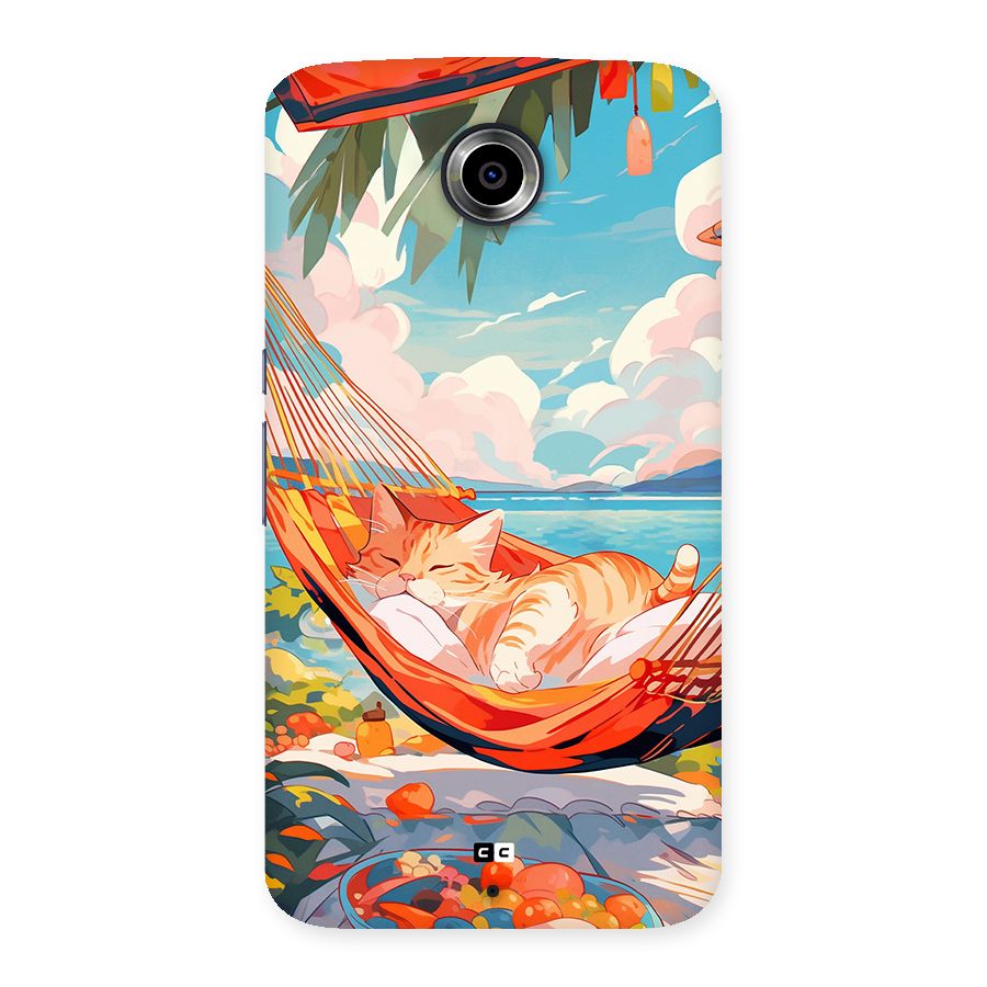 Cute Cat On Beach Back Case for Google Nexus 6