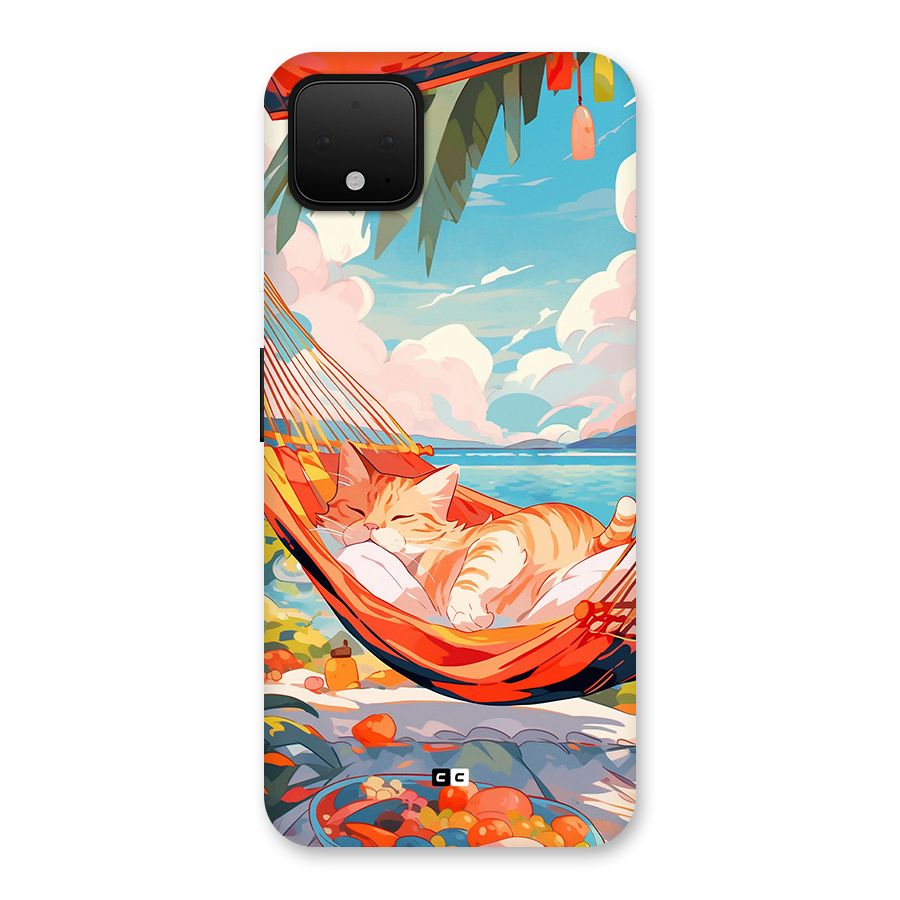 Cute Cat On Beach Back Case for Google Pixel 4 XL