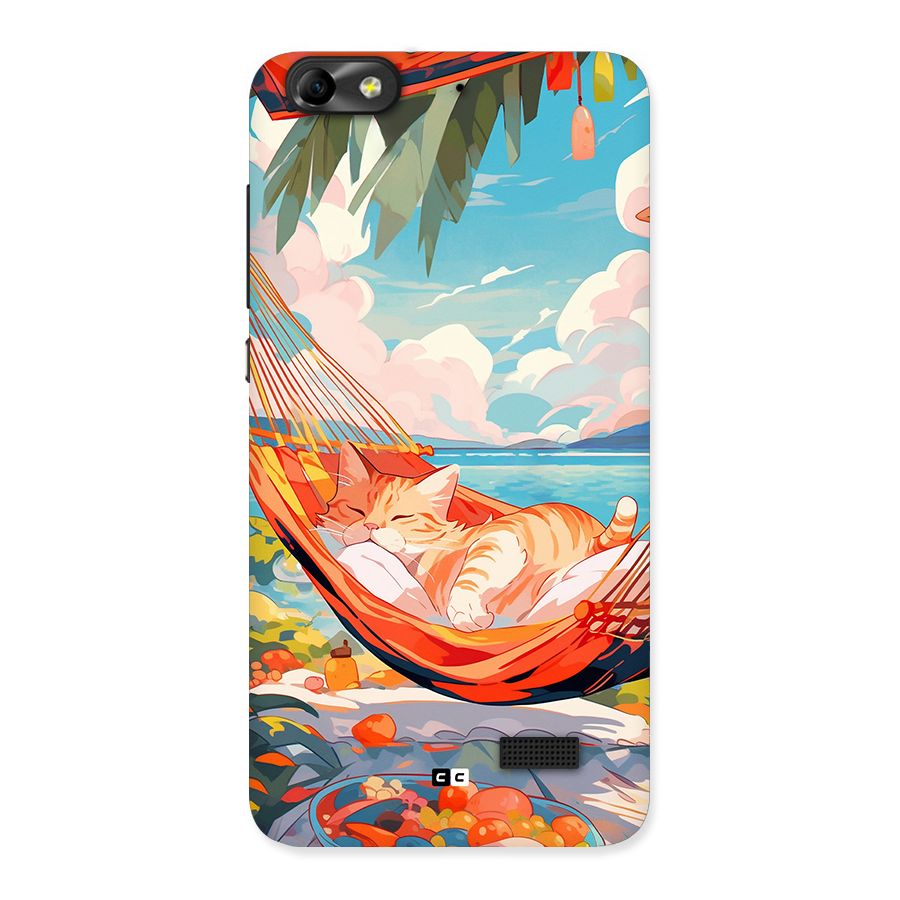 Cute Cat On Beach Back Case for Honor 4C