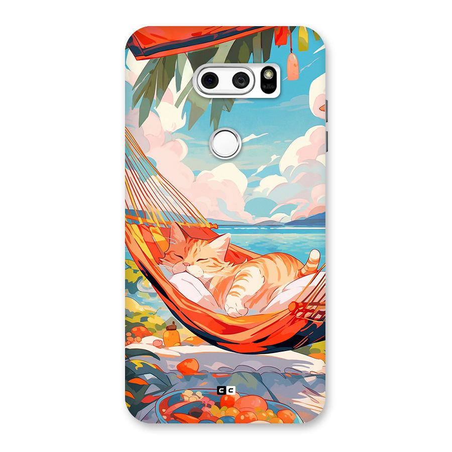 Cute Cat On Beach Back Case for LG V30