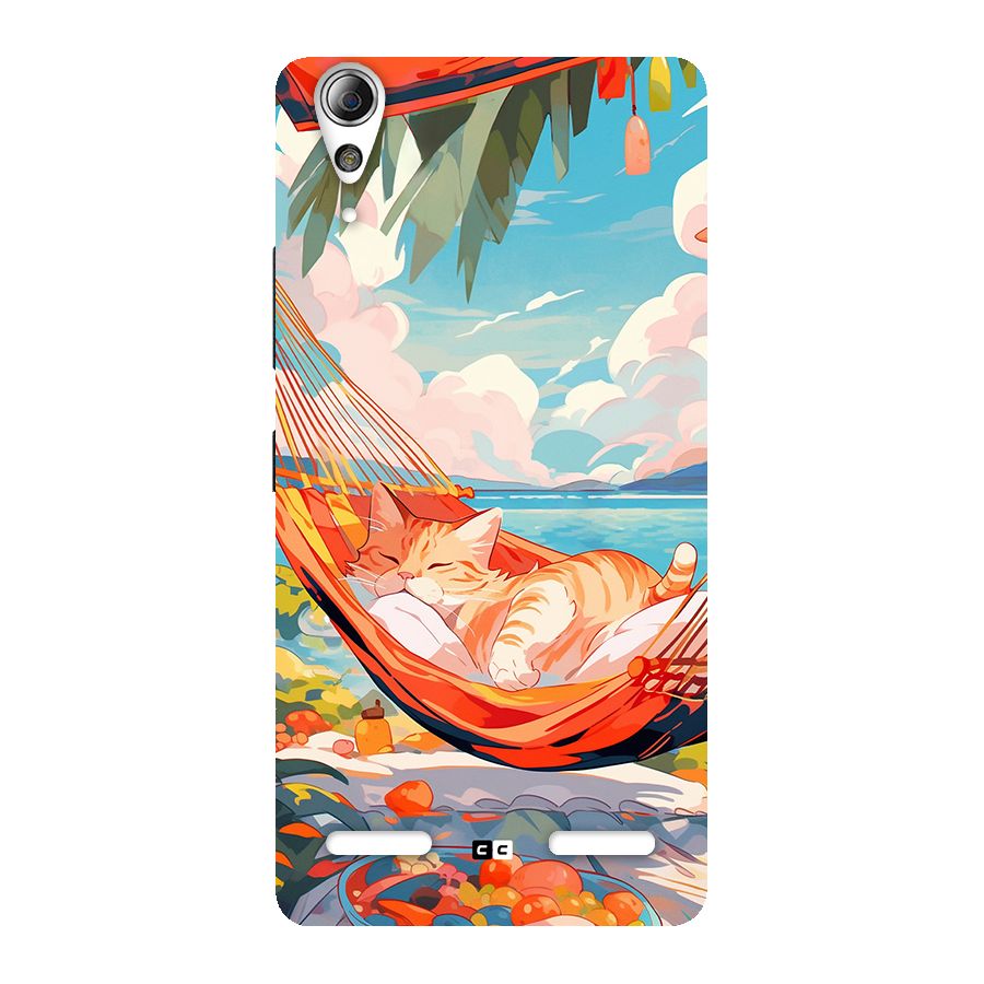 Cute Cat On Beach Back Case for Lenovo A6000 Plus
