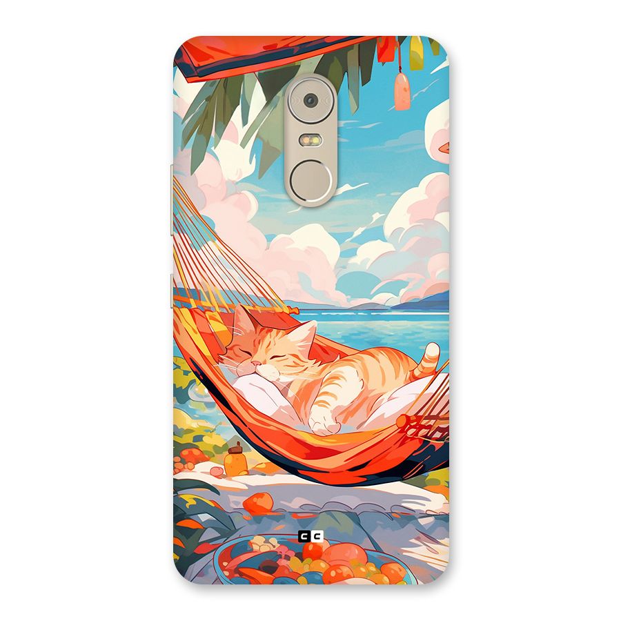 Cute Cat On Beach Back Case for Lenovo K6 Note