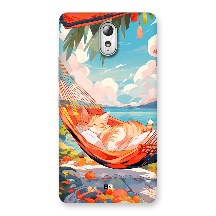 Cute Cat On Beach Back Case for Lenovo Vibe P1M
