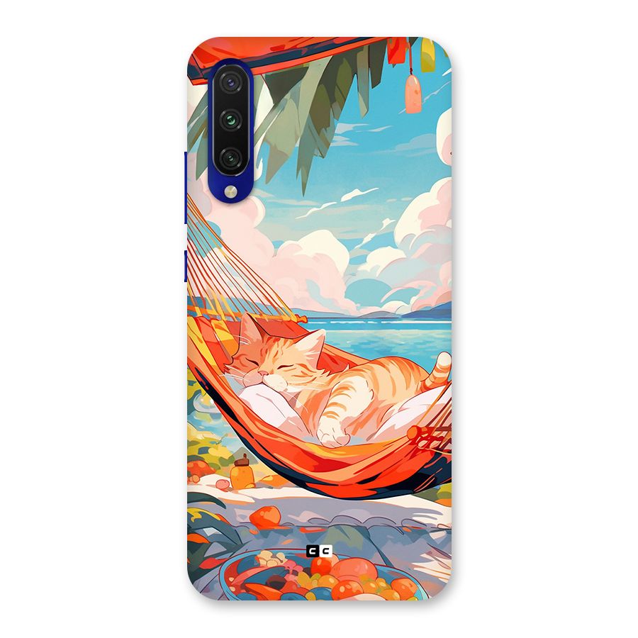 Cute Cat On Beach Back Case for Mi A3