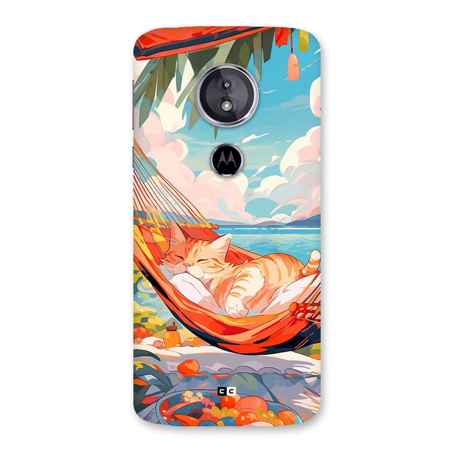 Cute Cat On Beach Back Case for Moto E5